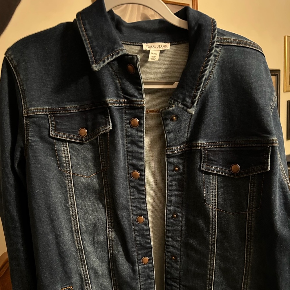 XL Denim Tribal Jeans Jacket NWT